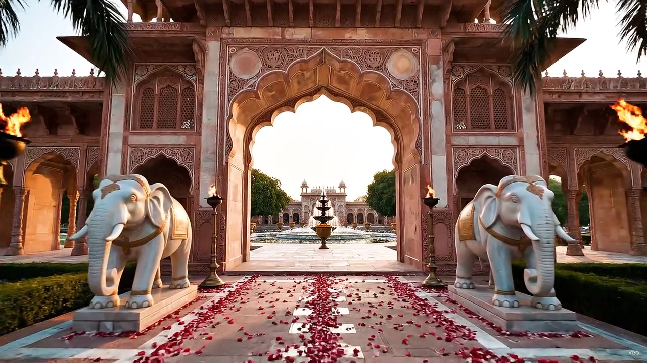 Ornate entrance of The Rajmahal Palace concept