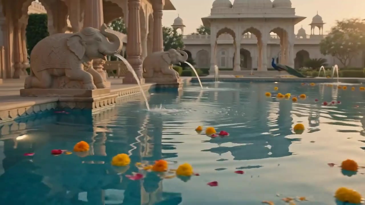Royal palace pool and gardens